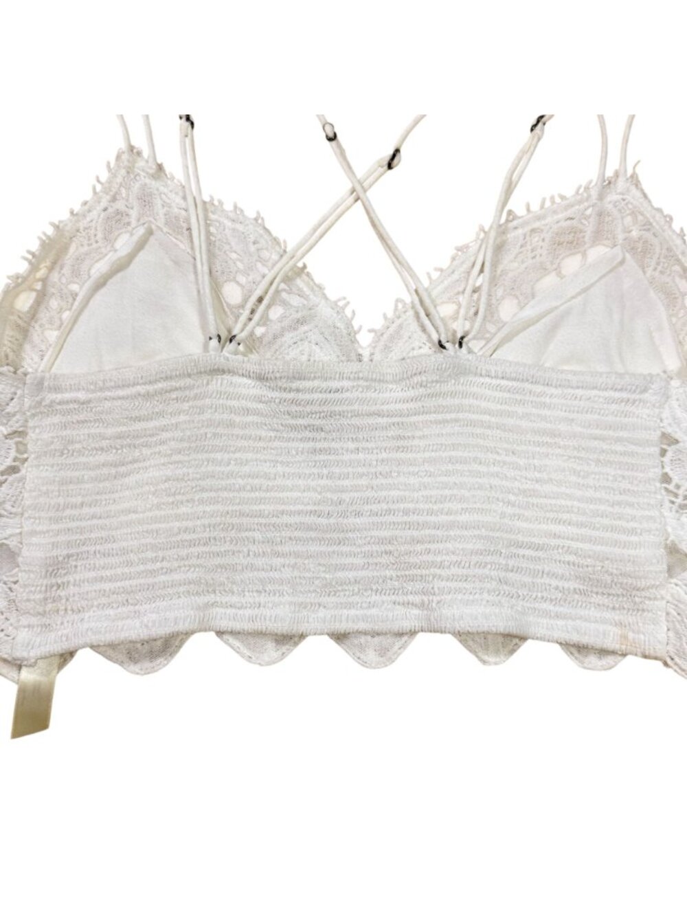 Free People FP One Women’s White Lace Crochet Bralette Cami Top Size Small - Picture 5 of 9